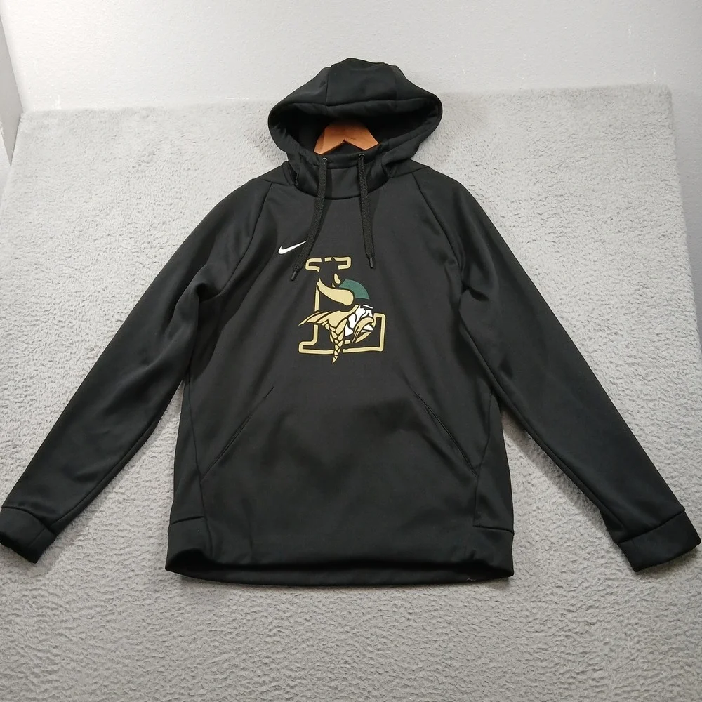 Nike Dri-FIT Hoodie Mens M Black Pullover Hooded Team‎ Logo